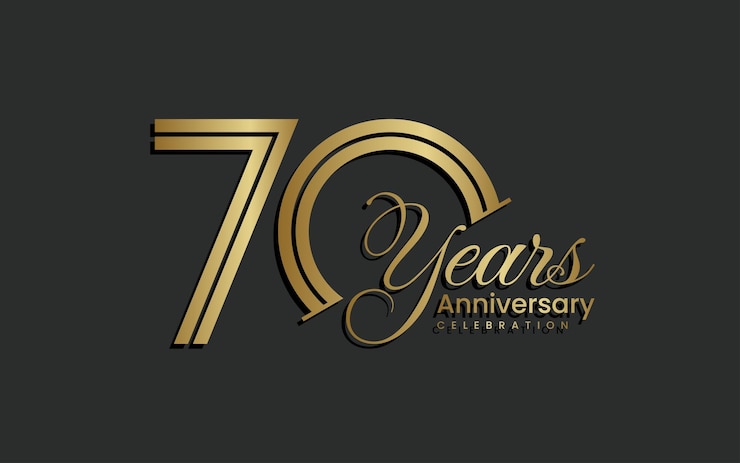 Vetor aniversário de 70 anos