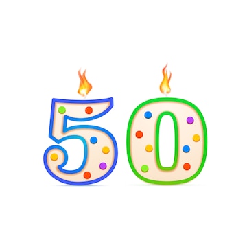 Aniversário de sessenta anos, número 60 em forma de vela de aniversário com  fogo branco