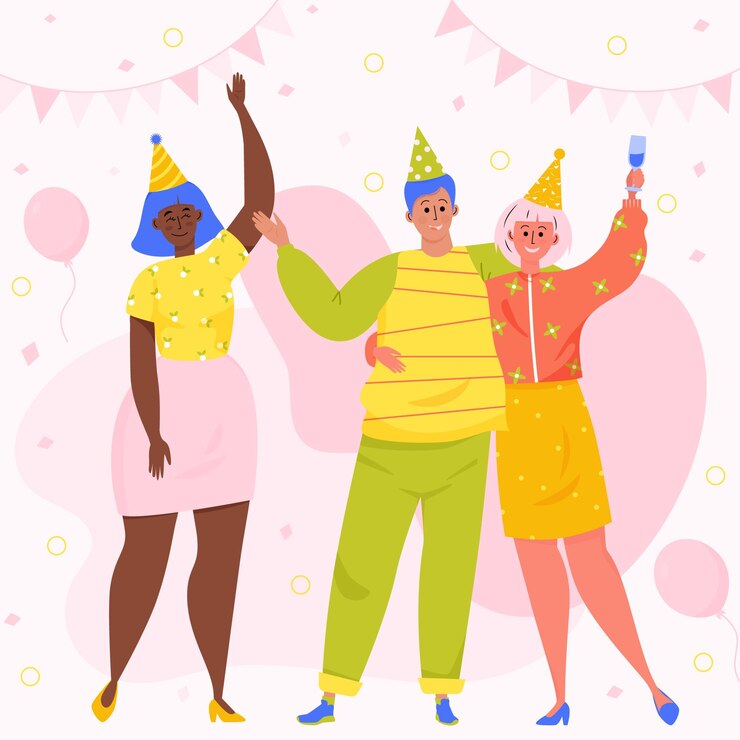 Vetor aniversário de comemoração de pessoas
