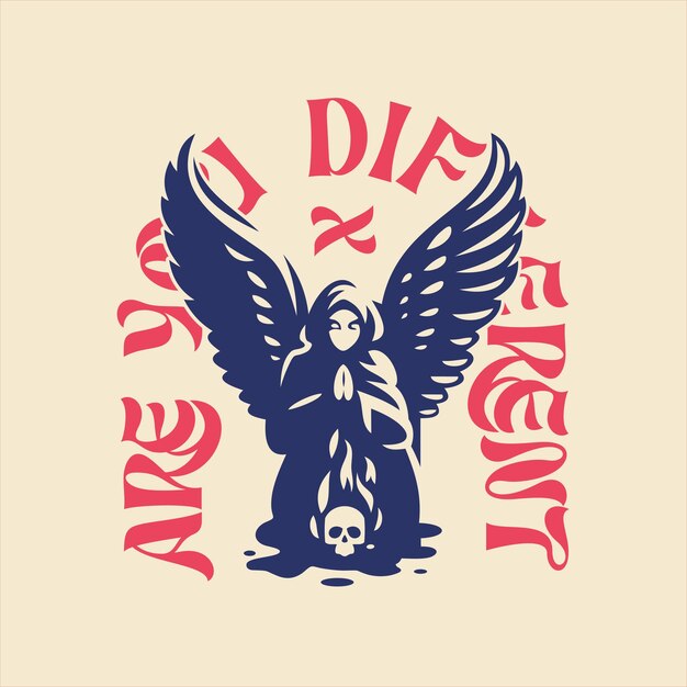 anjo vetorial com design de tipografia de texto