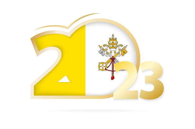 Ano 2023 com padrão de bandeira da cidade do vaticano