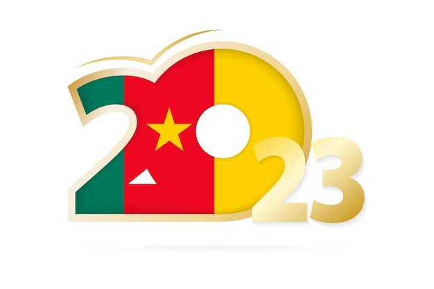 Ano 2023 com padrão de bandeira de camarões