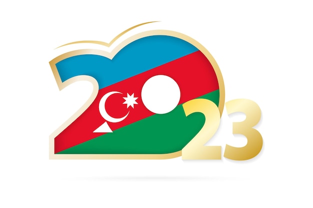 Ano 2023 com padrão de bandeira do azerbaijão