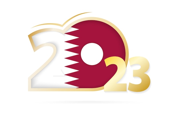 Ano 2023 com padrão de bandeira do qatar
