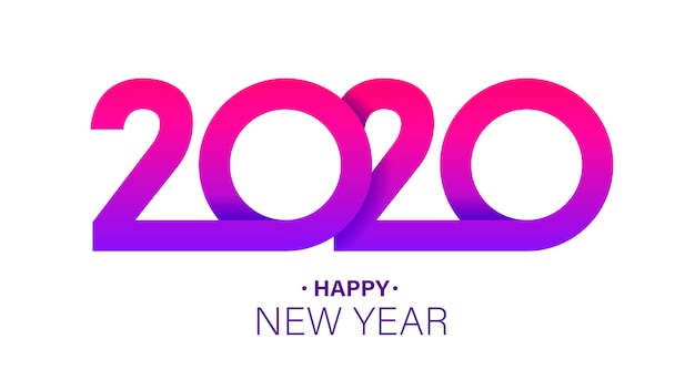 Vetor ano novo 2020 modelo de banner estilo insta layout de cartão postal de natal minimalista