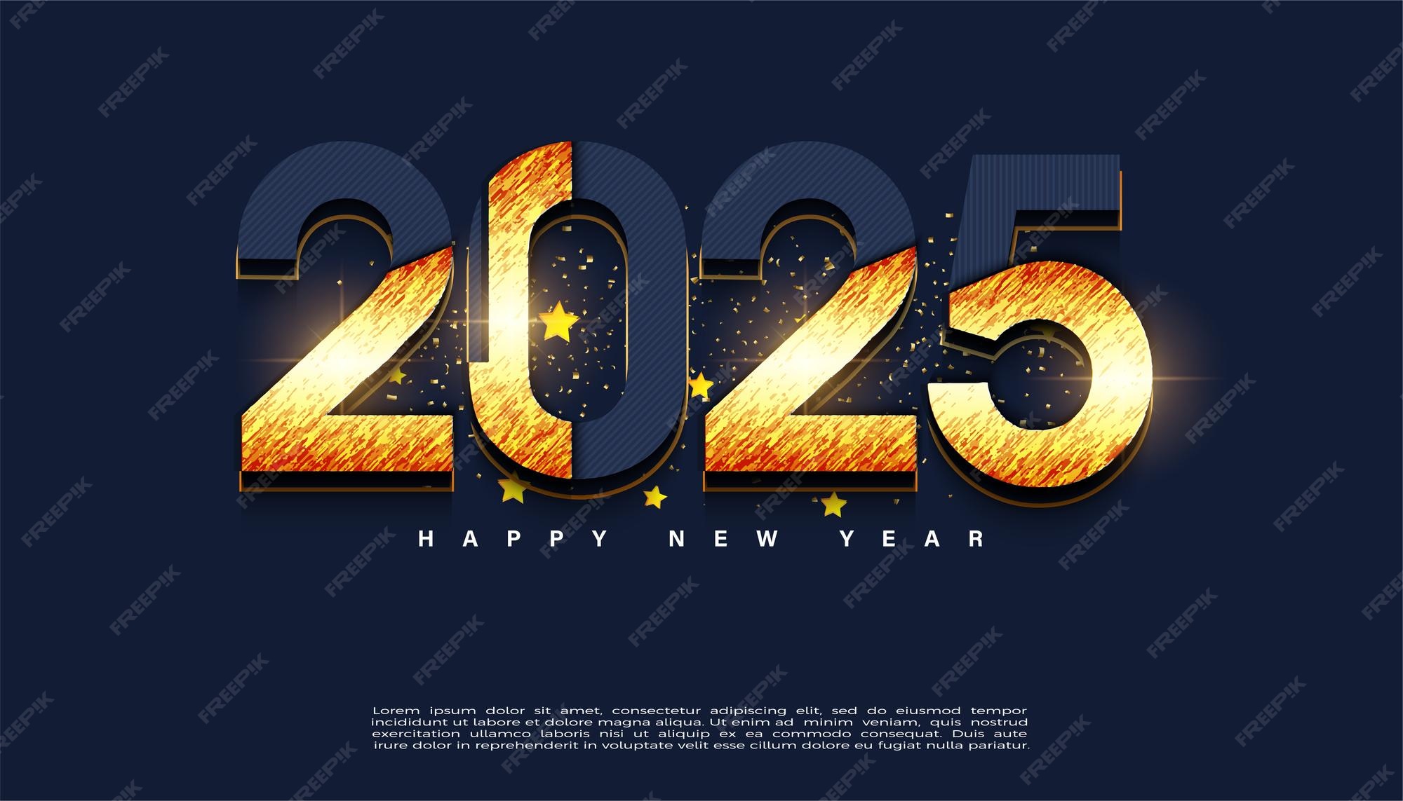 Ano novo 2025 com conceito de número combinado textura brilhante e luz Ano novo 2025 com conceito de número combinado textura brilhante e luz