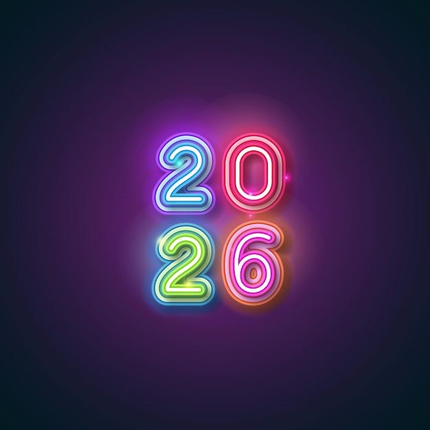 Ano Novo 2026 Abstracto design de cores brilhantes