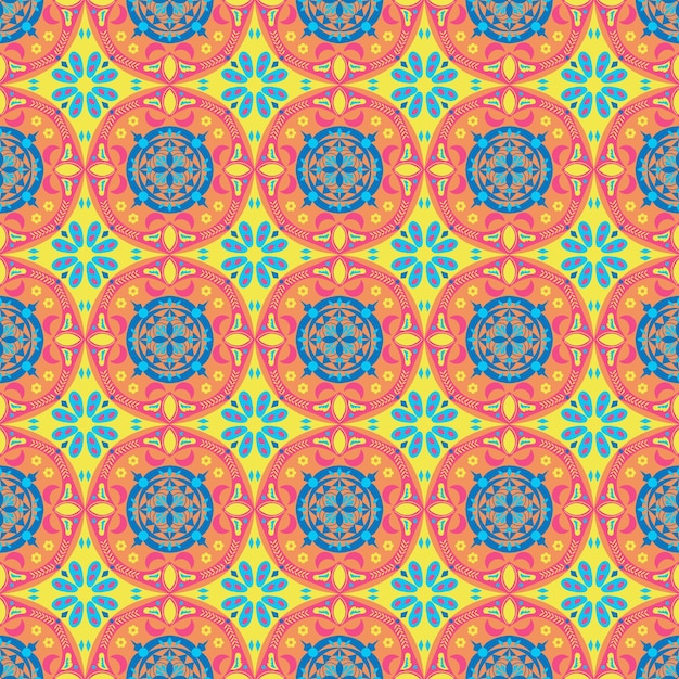 Ano novo floral sem costura padrão de fundo jardim natureza damasco ornamento aborígene arte