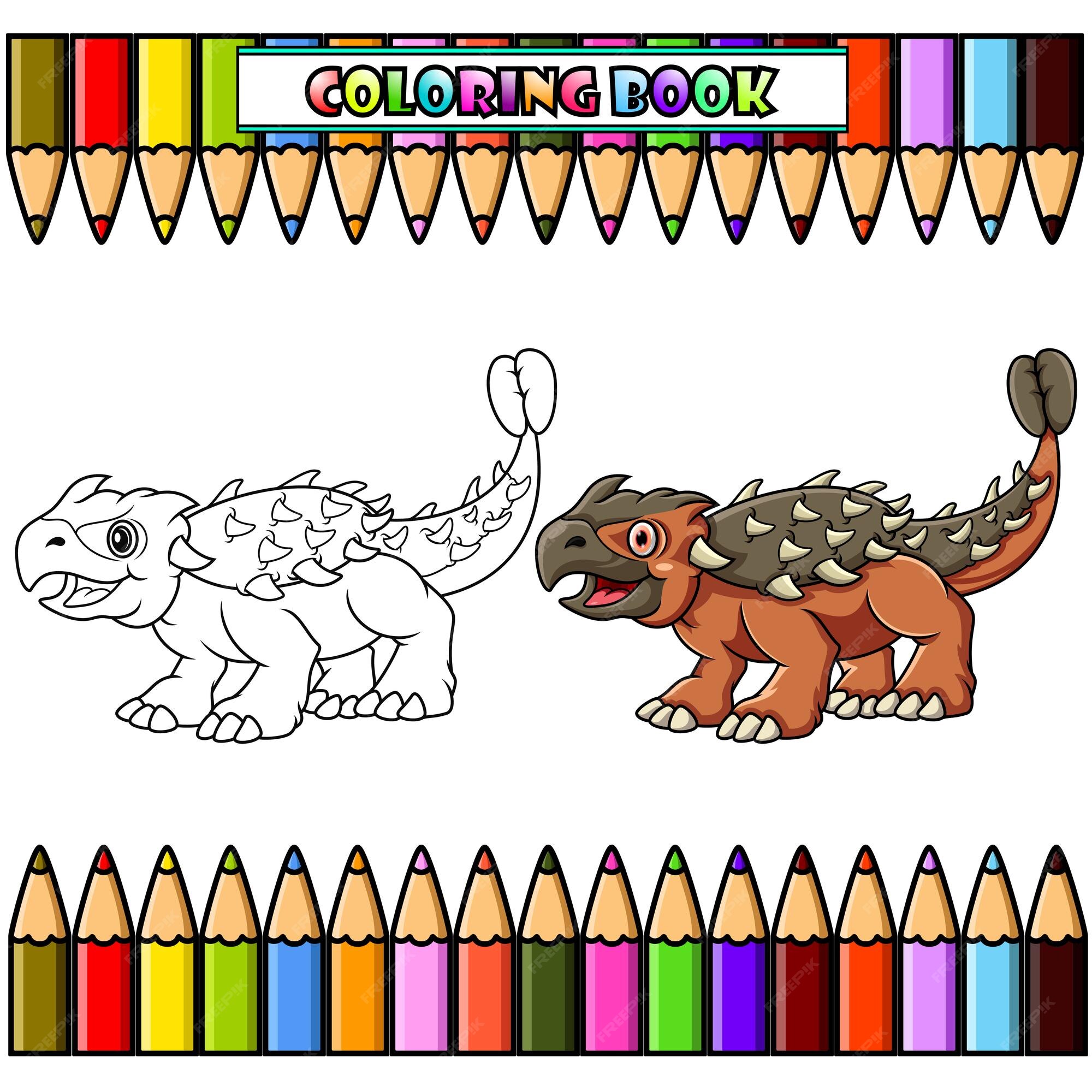 Desenho Para Colorir dinossauro - anquilossauro - Imagens Grátis