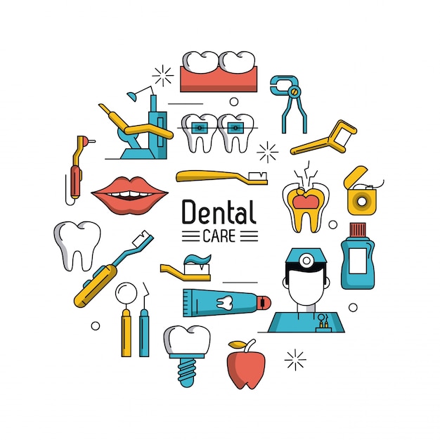 Antecedentes infográficos de cuidados dentários