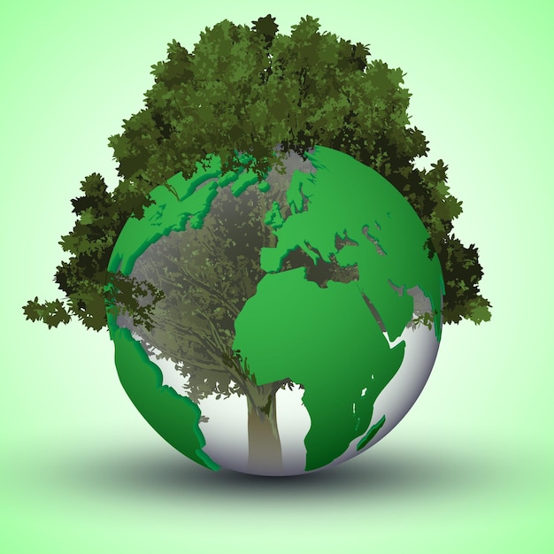 Antecedentes para uma apresentação sobre ecologia a ilustração vetorial abstrata do planeta verde