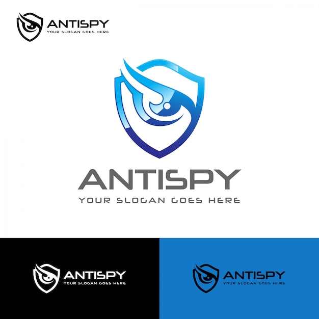 Vetor anti spy shield security logo template