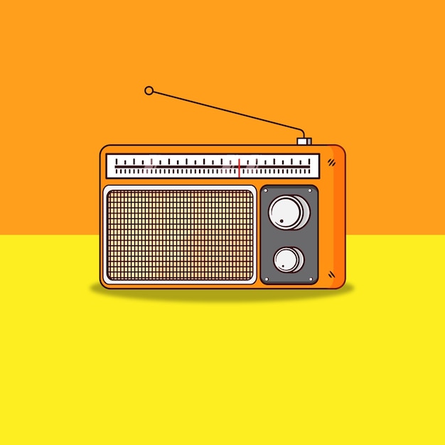 antiga ilustração de desenho animado de rádio