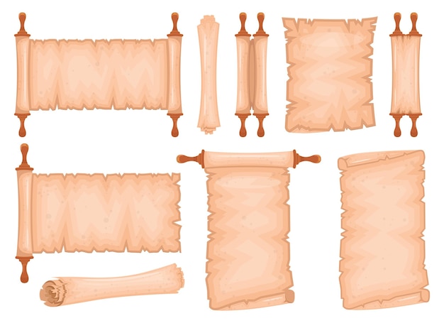 Vetor antiga ilustração de design vetorial de rolagem isolada no fundo branco