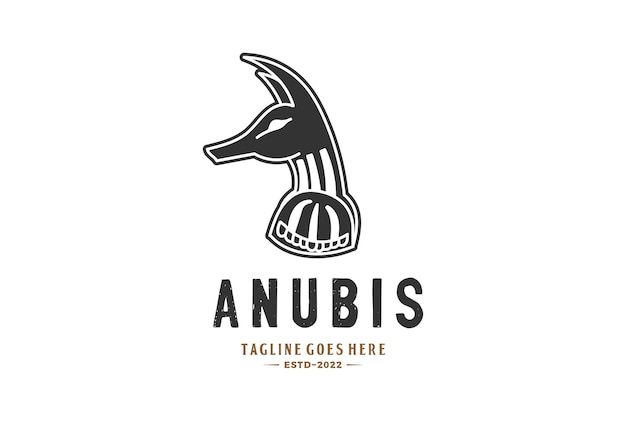 Antigo deus egípcio anubis com cabeça de lobo para design de logotipo de tatuagem