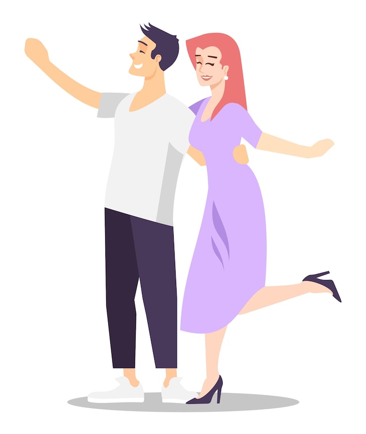 Vetor anúncio de casamento ilustração vetorial de cor rgb semi plana