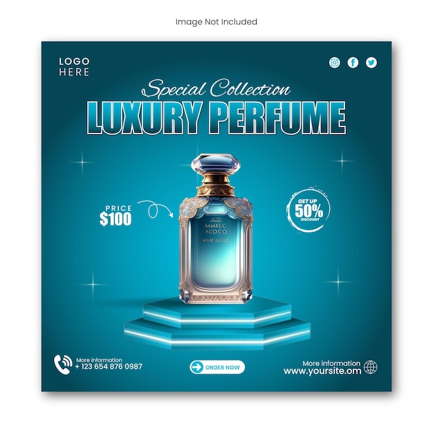 Anúncio de coleção especial de perfumes de luxo