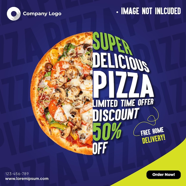 Vetor anúncio de pizza para mídias sociais e marketing