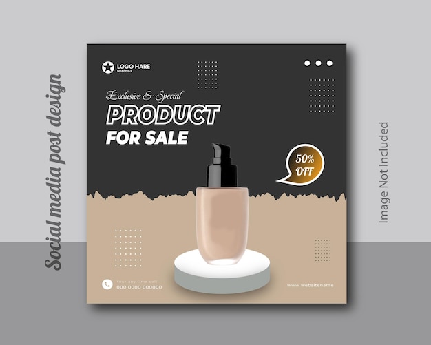 Anúncio de venda de produtos de beleza