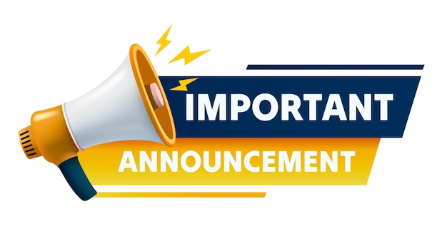Anúncio importante megafone anuncia notícias ilustração vetorial