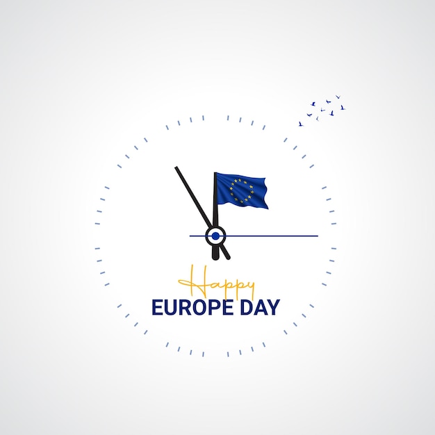 Vetor anúncios criativos do dia da europa 9 de maio poster de mídia social ilustração vetorial 3d
