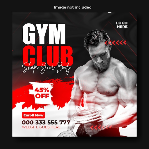 Anúncios de clubes de ginástica modelo de postagem promocional do instagram