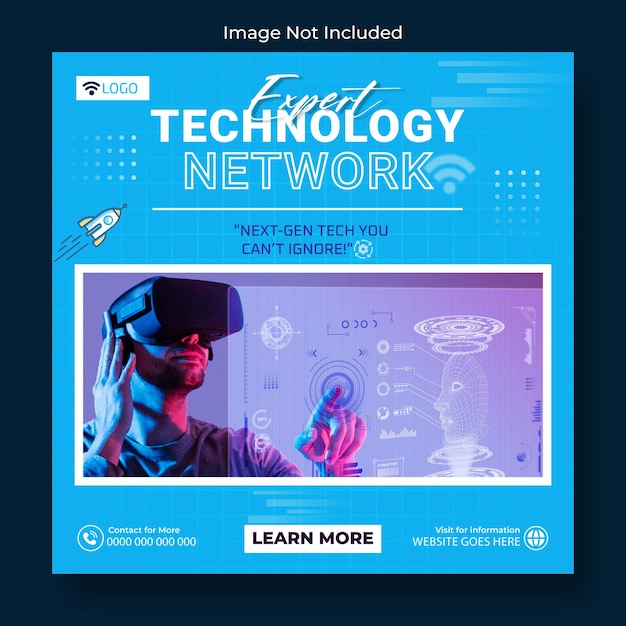 Anúncios de promoção de Inovação e Tecnologia para o Futuro pós-desenho
