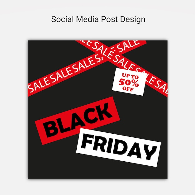 Vetor anúncios de venda de black friday para design de postagem de mídia social para facebook instagram twitter e muito mais