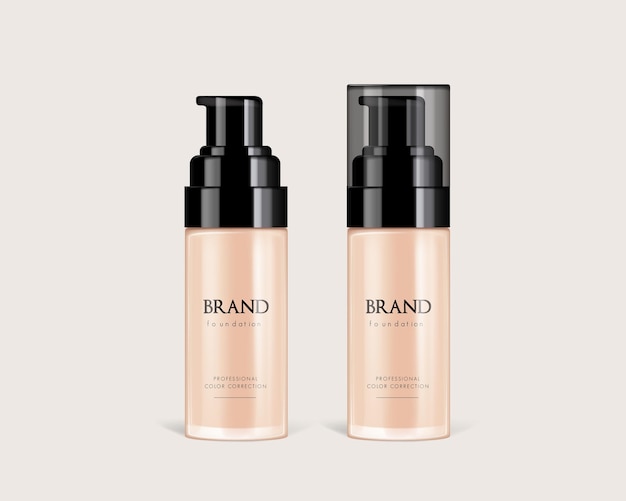Anúncios publicitários de produtos premium de base vetorial cosmética para promoção