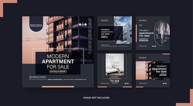 Apartamento imobiliário e casa para venda modelo de postagem promocional do Instagram