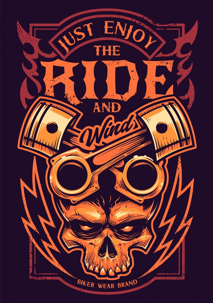 Vetor apenas aprecie a arte do motociclista do passeio