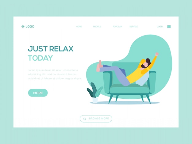 Apenas relaxe hoje ilustração web