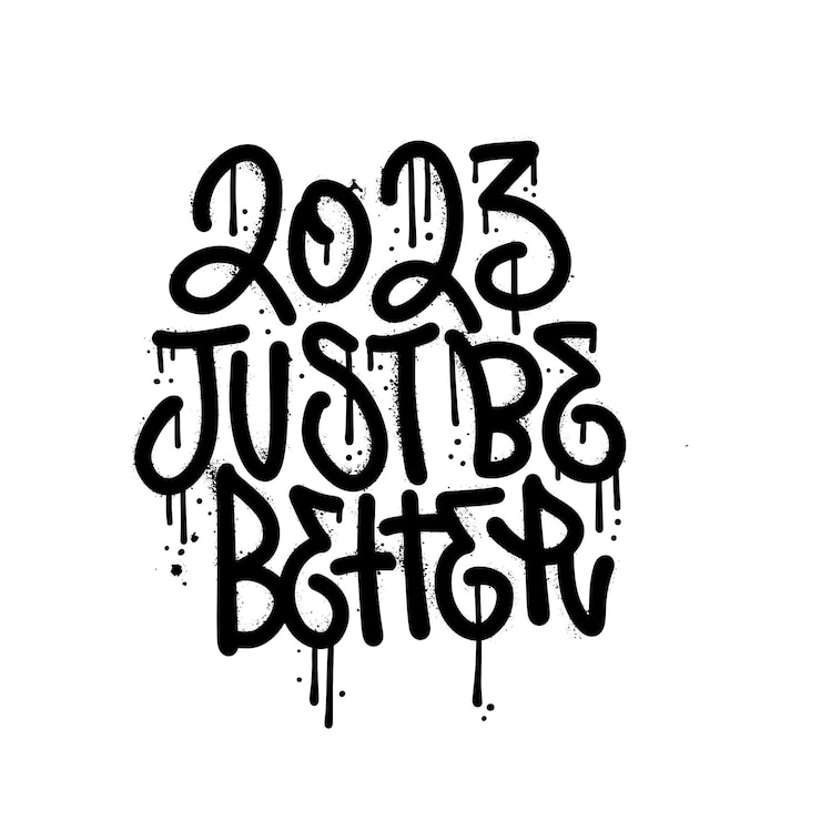 Vetor apenas seja melhor ano novo citação de letras de graffiti urbano sarcástico boas festas modelo de impressão motiv