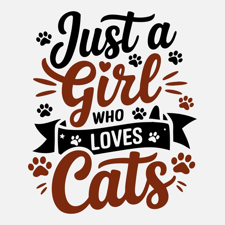 Vetor apenas uma garota que ama gatos t-shirt design desenho engraçado amante de gatos design