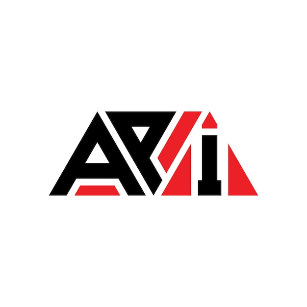 API triângulo letra logotipo design com forma de triângulo API logotipo triângulo design monograma API triângulos vetor logotipo modelo com cor vermelha API logotipo Triangular simples elegante e luxuoso Logotipo API