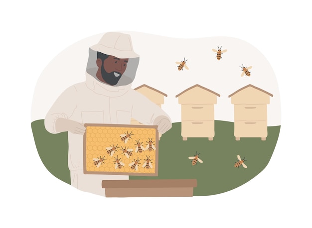 Apicultura natural isolada ilustrações vetoriais de desenhos animados