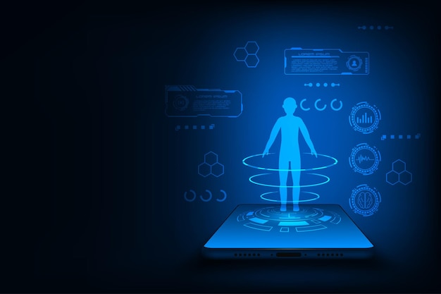 Aplicação de tecnologia de saúde e medicina medica para smartphone