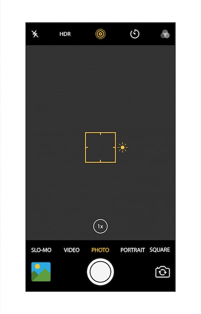 Aplicativo de câmera de smartphone moderno.