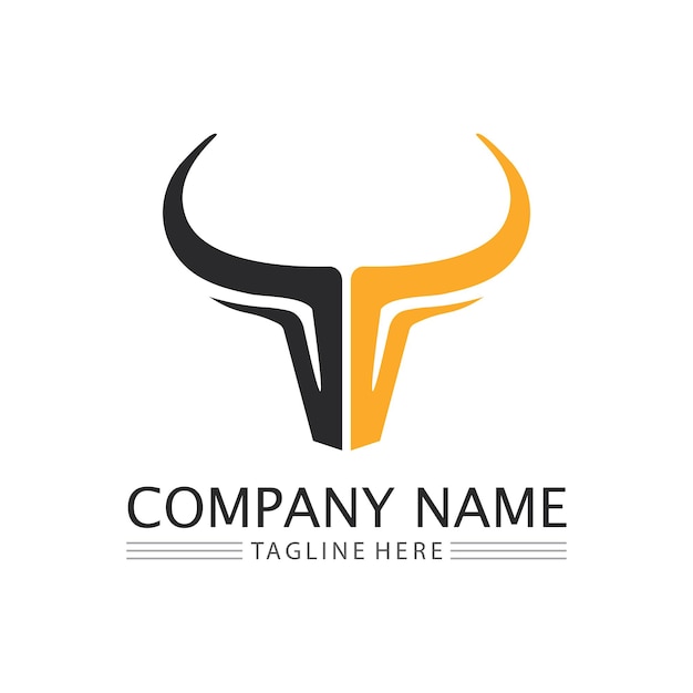 Aplicativo de ícones de logotipo e símbolo de chifre de touro