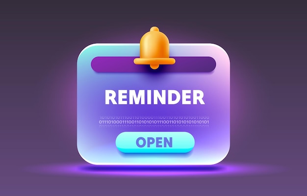 Aplicativo de mídia de informações de mensagem de serviço de lembrete ui Vector