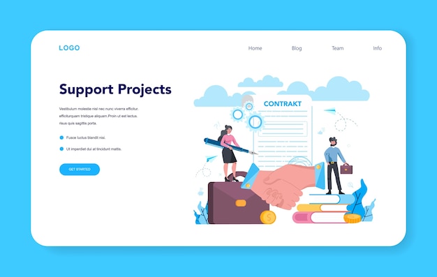 Apoie a página de destino de projetos