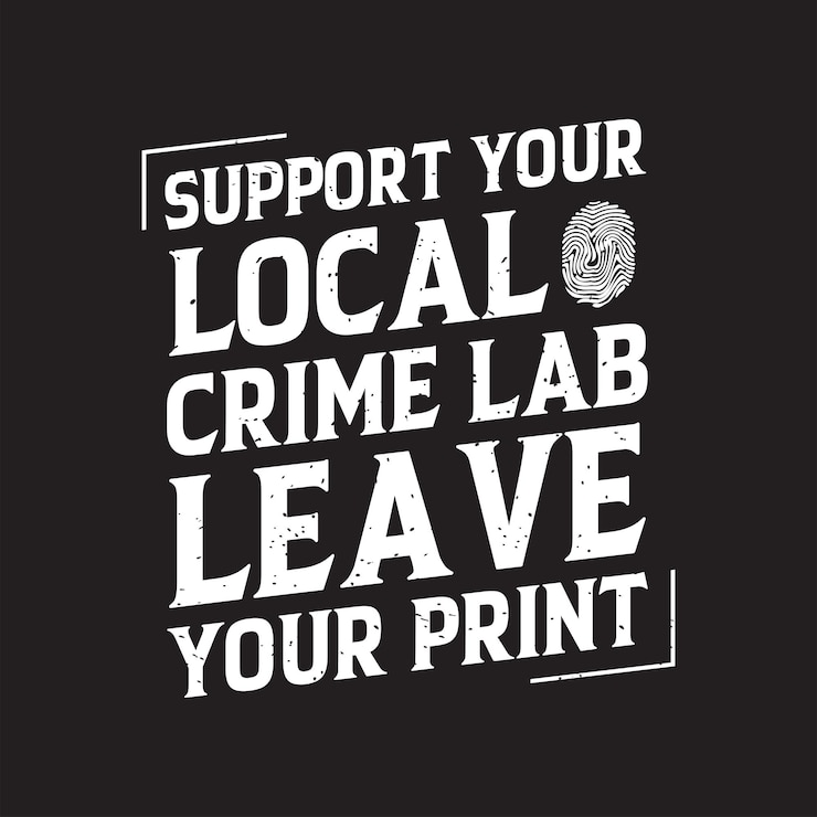 Vetor apoie o seu laboratório criminal local, deixe a sua impressão, desenho de investigação criminal, forense.