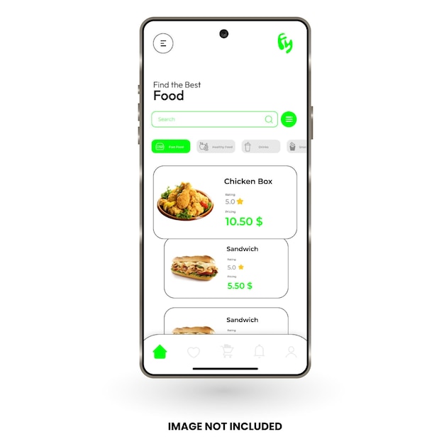 Vetor app de restaurante de comida página inicial ui kit design