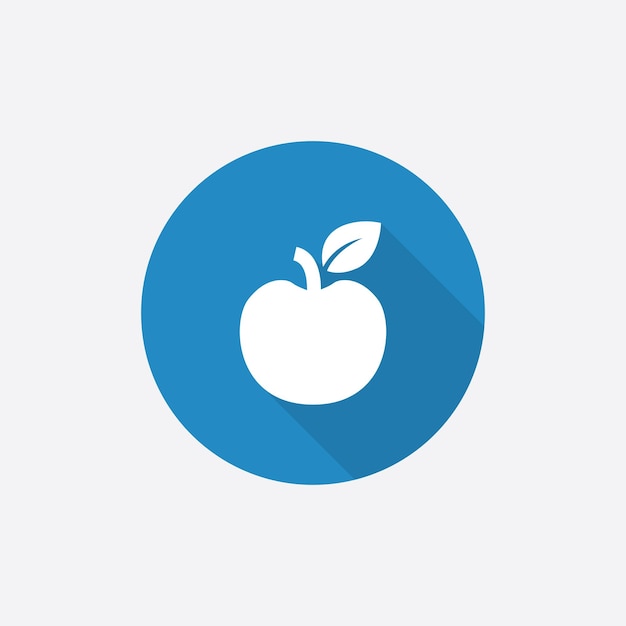 Apple Flat Blue Simple Icon com sombra longaxA