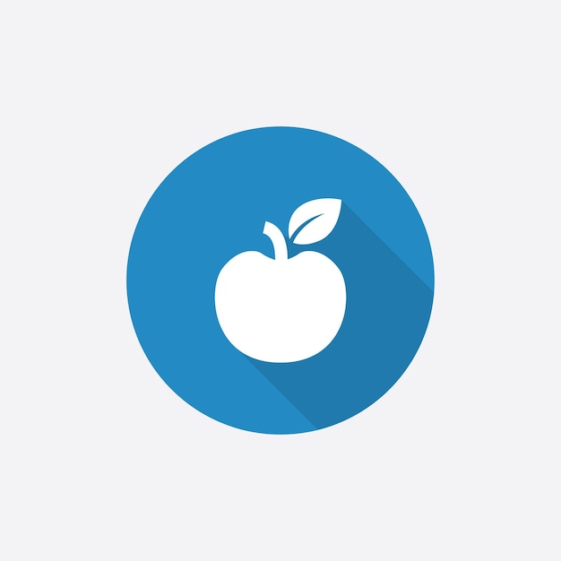 Apple flat blue simple icon com sombra longaxa