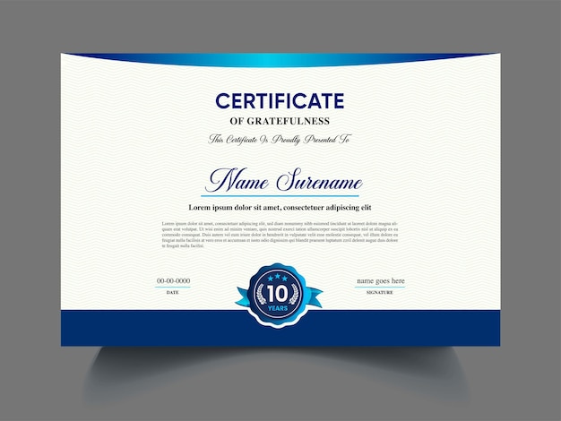 Apreciação de certificados modernos modelo de certificação de luxo premiação de golden achievement