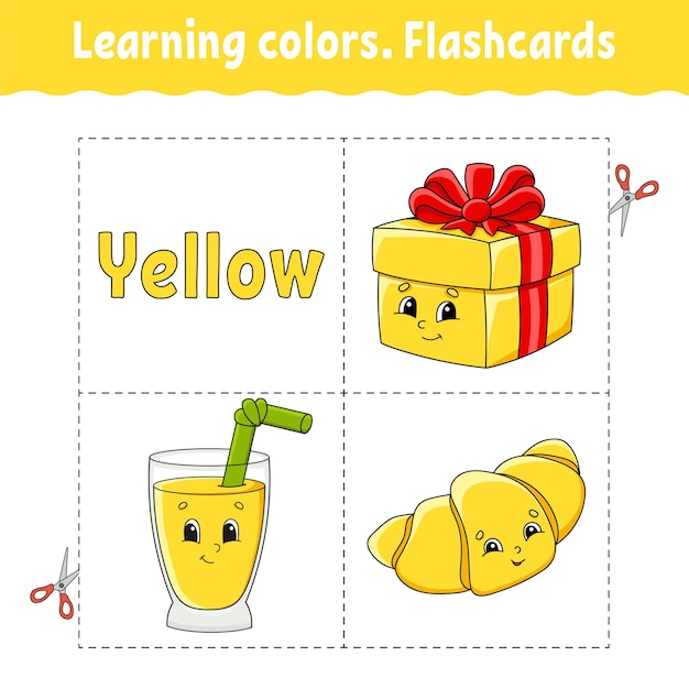 Aprendendo cores. flashcard para crianças.