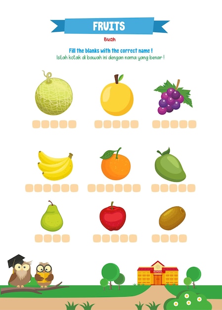 Frutas em Inglês - Inglês