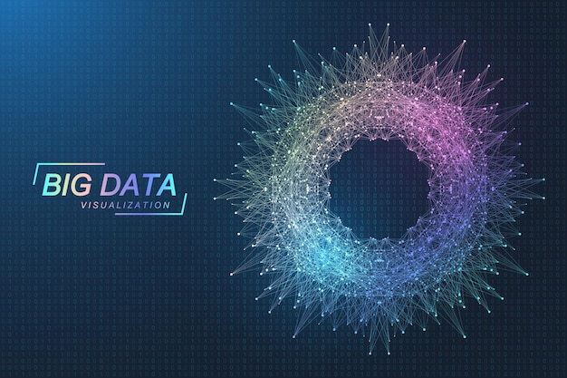 Apresentação digital de matriz de visualização de big data futurista no conceito de análise de negócios