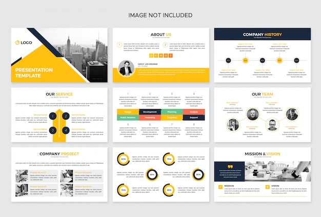 Apresentação do negócio com elementos de infográfico